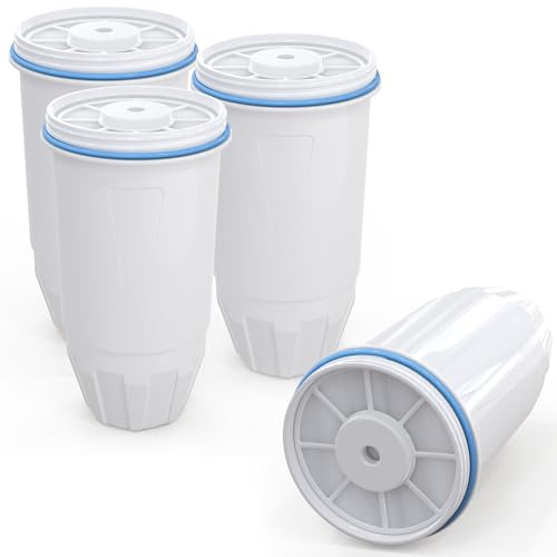 Water Filter Replacement Compatible with Zero Pitcher and Dispenser ZR-001 ZR-017 ZR-004 ZP-006 ZD-013 ZS-008, Multi-Stage Filter System, Reduce Lead, Chromium, and PFOA/PFOS, Pack of 4, By DESENRUIS
