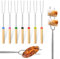 7 Stück Grillspieße Edelstahl,Grillspieße Teleskop Marshmallow,Lagerfeuer Camping Sticks,Grillspieße Ausziehbar Edelstahl,Teleskop BBQ Grillgabel,80 cm Lagerfeuerspieße,für Grillpartys Freien Garten