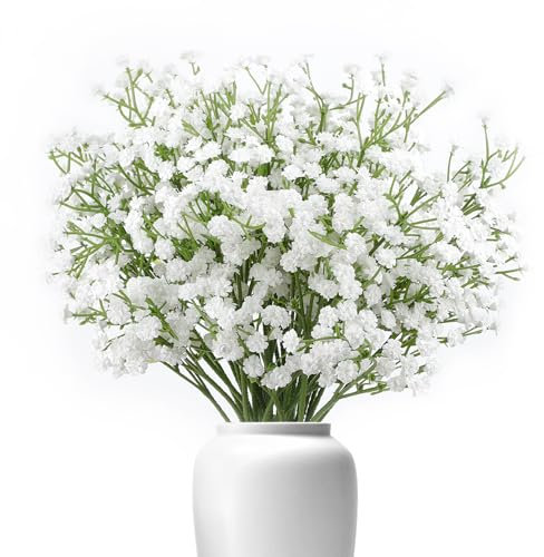 Roosea 6 Stück Schleierkraut Künstlich, Künstliches Schleierkraut 52cm, Künstliche Blumen Wie Echt, Künstliche Blumen, Artificial Flowers für Hochzeit Brautsträuße Zuhause Basteln Dekoration