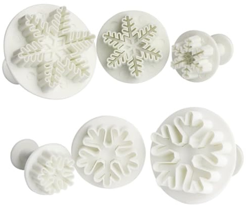 MOBUTOFU 6pcs Chocolate Cookie Mold Christmas Silicone Moulds for Baking Embossing Cake Mold DIY Home Cake Cookie Embosser Christmas Cutters Stamps Random Color