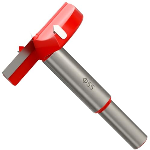 CSOOM Forstnerborr 55 mm – Forstner borr för trä, Forstner bits med rundskaft, tillbehör borrmaskin