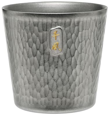 Thous Winds Campingmugg i titan 300 ml, dubbelväggig titanmugg, lätt kaffemugg, tekopp, dryckeskopp, whiskymugg för camping, vandring, trekking, picknick (barktexturversion)