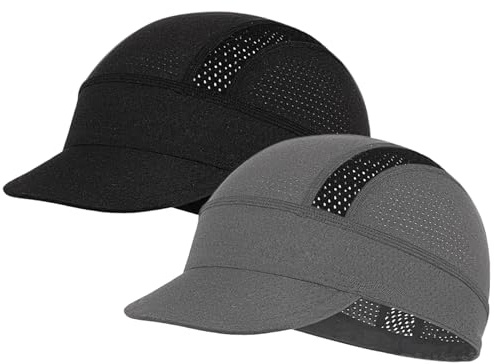 ROCK TAKIN Cooling Skull Cap Helmet Liner, Sweat Wicking Cycling Cap Under Helmet Breathable Mesh Bike Hat Motorcycle Bicycle Liner for Men Women - 2PCS