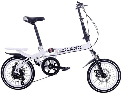 Bicicletta Pieghevole 18/16 City Bike Pieghevole, 6 Velocità, Anteriore E Posteriore Mudgard,Unisex, Mini Bici Pieghevole Leggera, Adatta A Partire Da 145Cm–18Cm C,16in