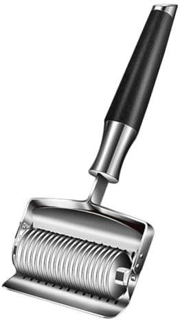 Lawnoval Taglierina manuale in acciaio inox per tagliare pasta e aglio con affettatrici 13/19, per tagliare pasta e verdure uniformi, facile da pulire, utensile da cucina durevole