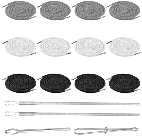 12 unidades de cordón para pantalones de chándal con enhebrador de 150 cm, cordón de repuesto con extremos de metal, cordón universal de algodón para sudadera con capucha, pantalones deportivos
