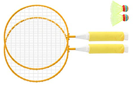 Eleage Badmintonracket för Barn med Bekvämt Grepp och Mjukt Handtag för Barn Som Spelar Sport - Inkluderar 2 Racketar och 2 Bollar