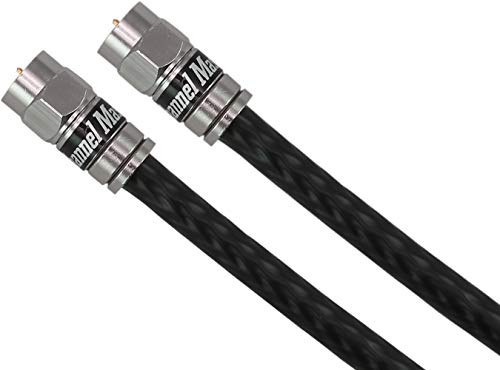 Channel Master 25' Coaxial Cable - Premium-Grade RG6 Coaxial Cable, Tri-Shield Construction, Weatherproof Compression Connectors, Indoor/Outdoor, Low Loss Ideal for Digital HDTV Antennas (Black)