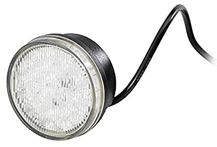 HELLA 2BE 980 691-001 LED-Tagfahrleuchte - 12V - rund - Lichtscheibenfarbe: glasklar - LED-Lichtfarbe: gelb/weiß - Kabel: 2500mm - beidseitig - Menge: 1