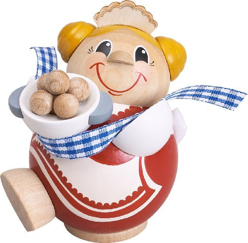 Ball smoking figures smoking man original Seiffen Kloßfrau 12cm Erzgebirge NEW