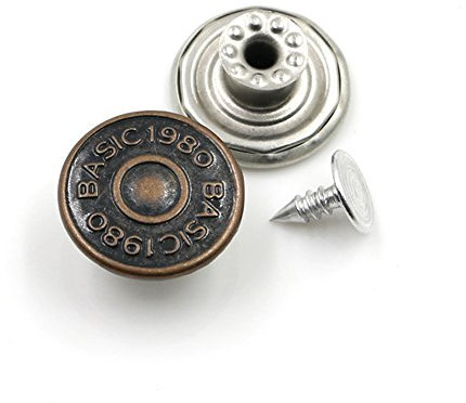 Fashion Tack Druckknöpfe, Nieten, Metall, Jeansknopf, Schaft, Knopf für Kleidung, Hosen, Nähen, Kleidung, 10 Stück