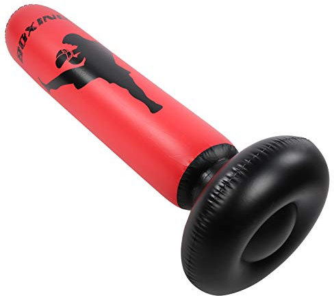 Demeras Aufblasbarer Fitness-Boxsack 170 cm Boxsäule Freistehender Tumbler Column Sandsack für Kinder Erwachsene