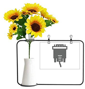 Beauty Gift Tarjeta artificial de la bendición de la botella de los jarrones del girasol del patrón del cable del enchufe negro del cable