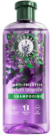 Herbal Essences Anti-Frisottis Shampoing Parfum Lavande 250ml Nettoie, Nourrit Et Lisse Les Cheveux Frisés, Ingrédients d'Origine Naturelle, Sans Silicone, Végan Et Non Testé sur les Animaux