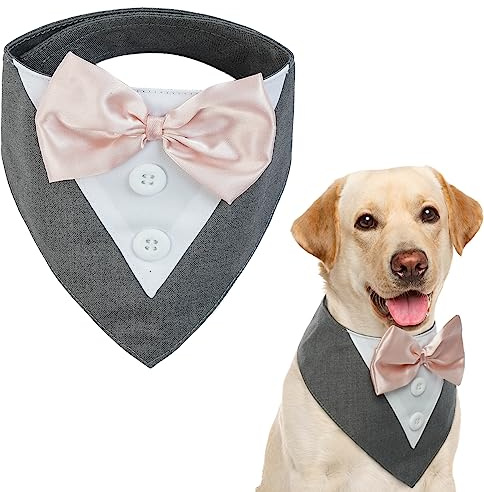 KUOSER Foulard per cani, foulard per cani, foulard, foulard, sciarpa per cani, papillon per cani, bandana per cani di taglia grande, colore nero, XS