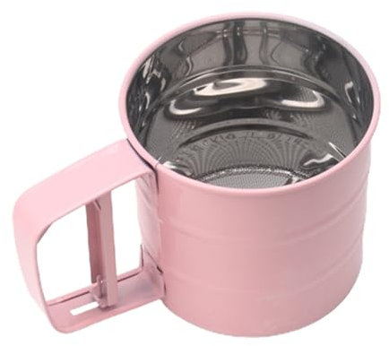 jyibinee Flour Sifter Stainless Steel Mesh Sieve Easy to Clean Pink