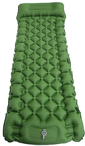 Loboo Idea Camping Sleeping Pad with Built-in Pump, Self-Inflating Sleeping Mats For Camping, Sleeping Pad For Tents,Hiking,Family Camping Winter Sleeping Pad (Green, Single)