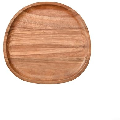 Encantador plato de madera con forma ovalada irregular para una presentación única (21 x 20.5)
