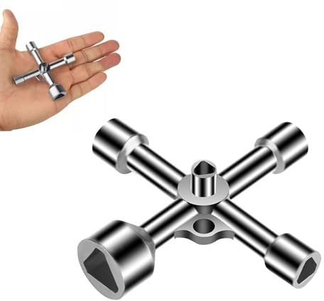 SDKZBFC Llave Contador Agua 4 Vías 5 Tamaños (7mm/10mm/12mm/13mm/18mm) - Llave Triangular Para Caja Eléctrica, Gas, Medidor de Electricidad