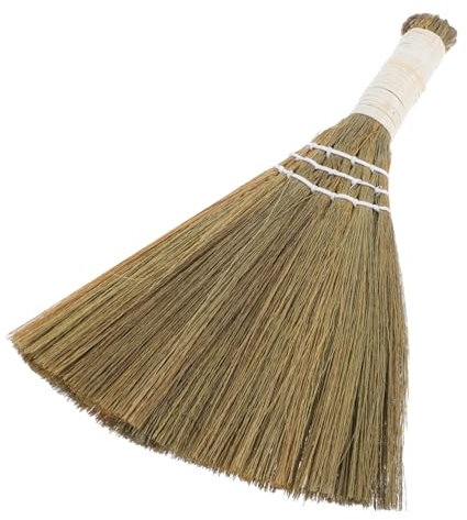 OKUMEYR Handgehaltener Naturbesen Mit Schneebesen 20x28cm Leicht Und Kompakt Für Innenreinigung Für Staub Und Tierhaare Rustikales Design