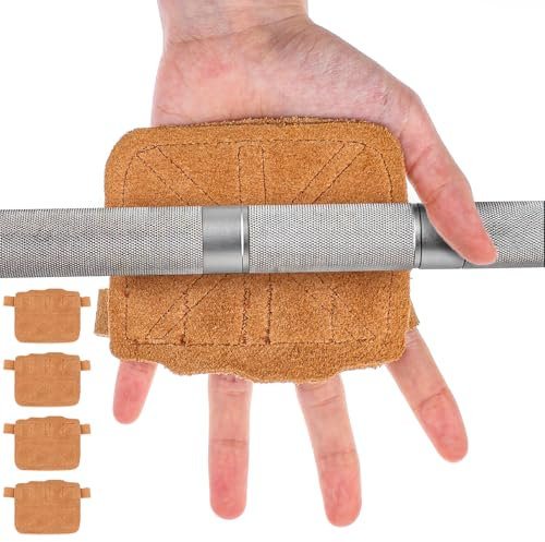 AOZUO 4 Stück Gym Handschuhe, Gewichtheberhandschuhe, Fitnesshandschuhe für Frauen und Männer, Trainingshandschuhe zum Schutz, Griff, Stoßdämpfung, Fitnesstraining, Klimmzüge(Braun)