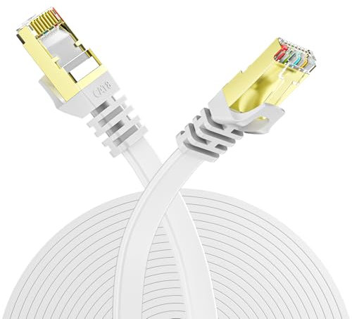 YesTXR Cable LAN de 10 m, Cat 8, 40 Gbps, 2000 MHz, S/FTP RJ45, cable Ethernet de alta velocidad para PS5, router, módem, TV, conmutador, ordenador portátil