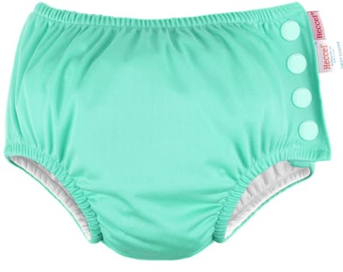 HECCEI Baby Swim Diapers Reusable Soft Swim Nappy Leak-Proof Design for Swimming Lessons/Pool/Beach (Green, 12-18 Months)