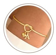 TINGN Gold Initial Bracelets for Womens - Gold Bracelet Initial A Bracelet Heart Bangles for Womens Bracelets for Women Gifts for Mum Teenage Girls Birthday Gifts for Women Bridesmaid Gift for Woman