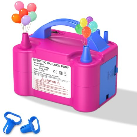 PlusFive Electric Balloon Pump, 600W Professional Balloon Inflater with 2 Accessories, Portable Balloon Pump with Dual Mode & Nozzle,Electric Air Pump for Wedding, Birthday Party Decorations