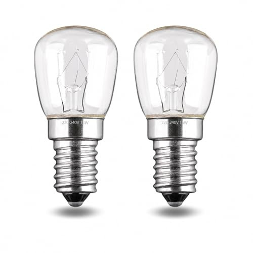 CHEFZOCO Bombilla Horno, Bombilla de frigorífico, Bombilla microondas, Bombilla nevera, Bombilla Lampara de Sal, E14 15W 100 lm 300 grados (3000K luz cálido), Soporta hasta 300 Grados