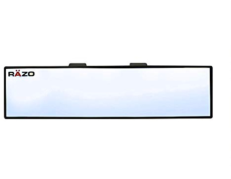 Car Mate Razo RG23 11.8 Black Frame Wide Angle Convex Rear View Mirror - Pack of 1