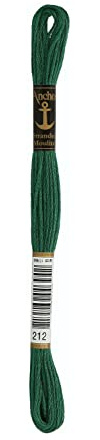 Anchor Sticktwist 4635000-00212 boksgrönt broderigarn, 100 % bomull