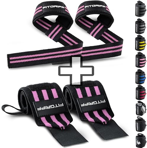 Fitgriff® Handledsbandage dragstöd (set) – för fitness, styrketräning och bodybuilding – för kvinnor och män