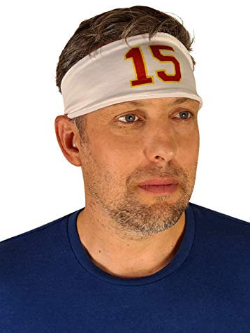 Mahomes Stirnband 15 Fußball Schweißband Weiß Heimkostüm