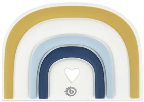 Bieco Silikon Tor Beißring Baby, 10 cm | Ab 0 Monate | Zahnungshilfe Baby Greifling in Tor Design | Bunter Beissring zum Zahnen | Motorikspielzeug Beißring Silikon