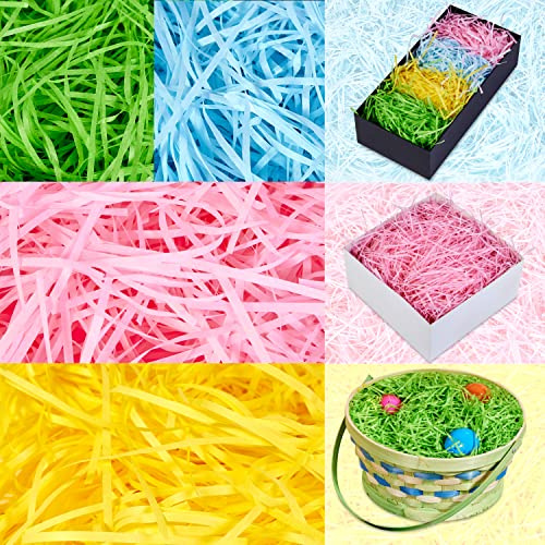 JOYIN 12 Oz Easter Fish Erba in 4 colori Filler brandelli di carta per ripieno di cesto di Pasqua, confezione regalo di pasquale fai -da -te, decorazione delle feste, caccia alle uova di Pasqua