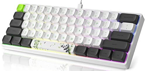 MIHIYIRY Mechanische Gaming-Tastatur 60 % mit roten Schaltern 61 Tasten mechanische Tastatur RGB Backlit, Compact Mini USB Wired Tastatur für WIN/Mac/PC (Panda-Thema)