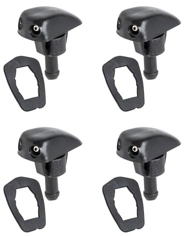 4 Pezzi Ugello Tergicristalli, Ugello Spruzzatore per Lavacristallo, Piccoli Getti Lavavetri per Parabrezza, Ugello Spruzzatore a Getto d'Acqua per Tergicristallo Auto, Nero