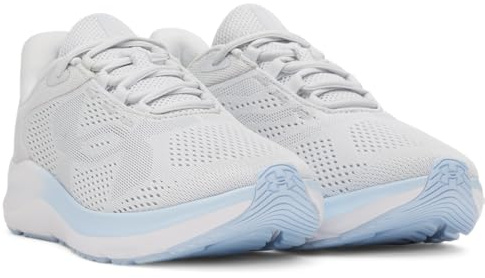 Under Armour Women's Charged Pursuit 4 Big Logo, Breathable and Lightweight Running Shoes, Durable Women's Trainers with Traction Sole,Distant Gray / Distant Gray / Nimbus Blue,6