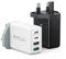 2-Pack USB C Plug Fast Charge, 40W 4-Port USB C Charger Plug UK, Dual USBC Power Adapter+ QC USB Wall Plug, Mutil Type C Charging Plug for iPhone 16 15 14 13 12 11 Pro Max Plus, Samsung, iPad