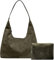 Macayda Handtasche Damen Tote Bag Wildleder Shopper Tasche Damen Groß Vintage Slouchy Hobo Bag Tragetasche Tote Henkeltasche Mädchen (Grün)