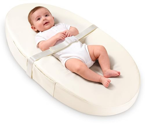 LXLZSH Materassino fasciatoio con copertura in poliuretano lavabile e impermeabile, 80 x 40 x 10 cm, tappetino fasciatoio per comò con cintura di sicurezza anti-rotolamento e antiscivolo, portatile