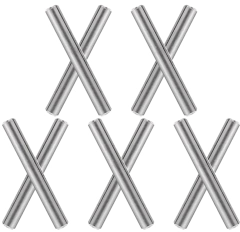 FOMIYES Lot de 20 Goupilles de Centrage Cylindriques en Acier Inoxydable 304, Diamètre 5 Mm X 30 Mm, Chevilles de Support D'étagère Robustes pour Fixation Cadre Lit en Bois, Broches