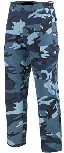 Mil-Tec US Ranger Hose Typ BDU • Herren Cargohose mit 6 geräumigen Taschen • Taktische Hose mit verstellbarem Kordelzug & Gürtelschlaufen • Feldhose für Outdoor, Arbeit & Freizeit • SkyBlue, XL