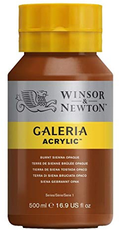 Winsor & Newton 2150077 Galeria Acrylfarbe, hohe Pigmentierung, lichtecht, buttrige Konsistenz, 500 ml Topf - Siena Gebrannt Opak