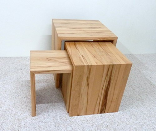 Martin Weddeling 3 Satz Beistelltische Kernbuche massiv. Auch in Wildeiche, Erle und Kirschbaum zu bekommen !