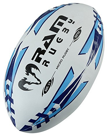 Ram Rugby Ball Micro Softee Ball, Size 2.5, Ages 4-6 years and Fun, Navy | Gifts for all, Light Sky/Navy, Perfect Starter Ball, Suitable For Children