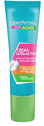 Crema Facial Antiacné con Ácido Salicílico, Reduce el Sebo y las Lesiones Inflamatorias, Corrige las Manchas, Aplicación Puntual en la Zona Afectada, 15 ml, Gerovital Stop Acnee