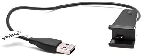 vhbw USB Ladekabel kompatibel mit Fitbit Ace, Alta Smartwatch, Fitnesstracker - Ladestation Schwarz, 25 cm