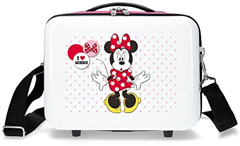 Disney Enjoy The Day Borsa da Toilette Adattabile in ABS, 29 cm, Bianco